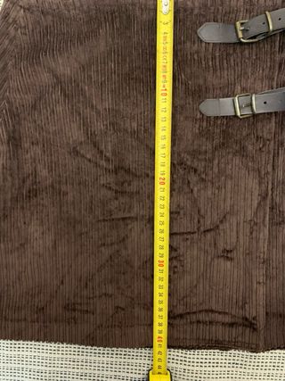 Falda Zara pana marrón vintage broches