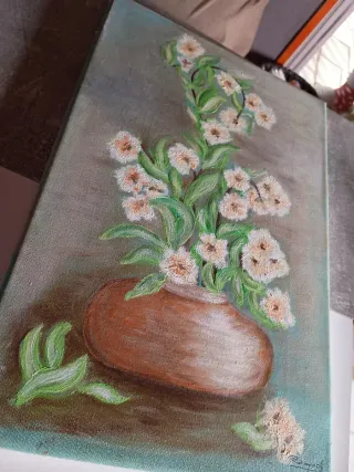 Cuadro óleo sobre lienzo: Jarrón con flores