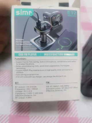 Trasmettitore FM Auto MP3 Charger E32 SIM