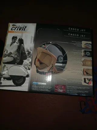 Casco Moto JET Negro Marrón talla M poco uso