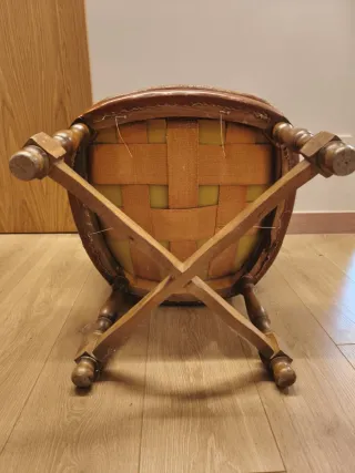 Butaca de cuero marrón