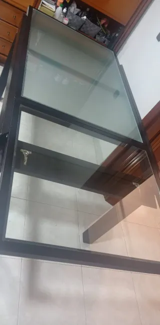 Mesa Comedor Negra Cristal y 6 Sillas