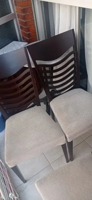 Mesa Comedor Negra Cristal y 6 Sillas