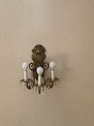 Apliques de pared dorados con cristales 2unidades