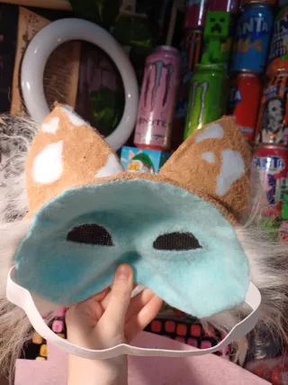 Máscara Therian Gato Naranja y Blanco