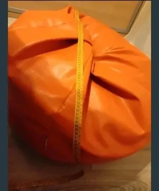 Puff XL Naranja Piel Sintética