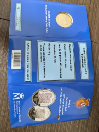 Moneda 12 Euros Boda Real Felipe y Letizia