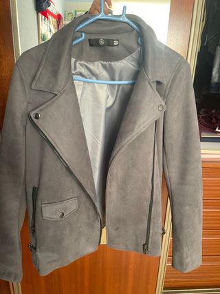 Cazadora ante gris mujer talla 38