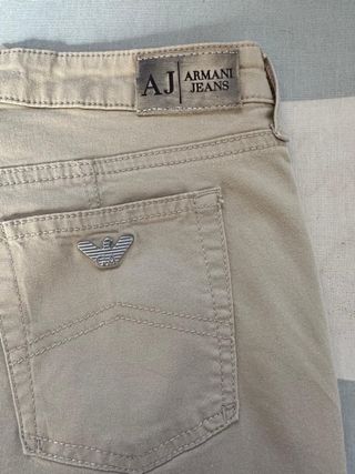 Pantalón Armani Jeans Beige Talla 40 Mujer