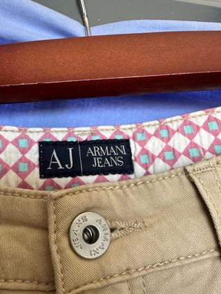 Pantalón Armani Jeans Beige Talla 40 Mujer