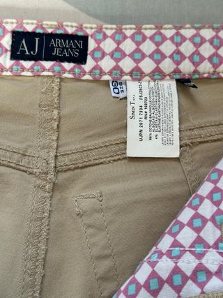 Pantalón Armani Jeans Beige Talla 40 Mujer