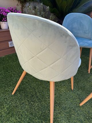 Juego de 4 sillas de comedor de terciopelo