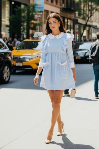 Vestido babydoll azul  T. XS nuevo y etiqueta