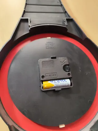 Reloj retro de Pared Grande time Negro y Rojo