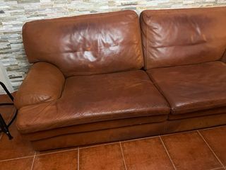 Sofá de Piel Roche Bobois Marrón