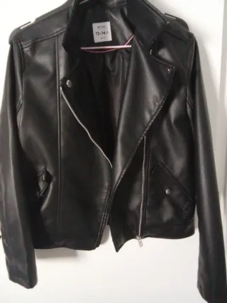 Chaqueta biker Lefties niña negra T.13-14