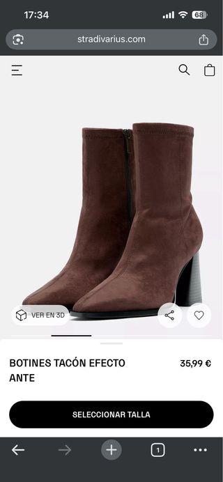 Botines tacón ancho efecto ante caña ajustada