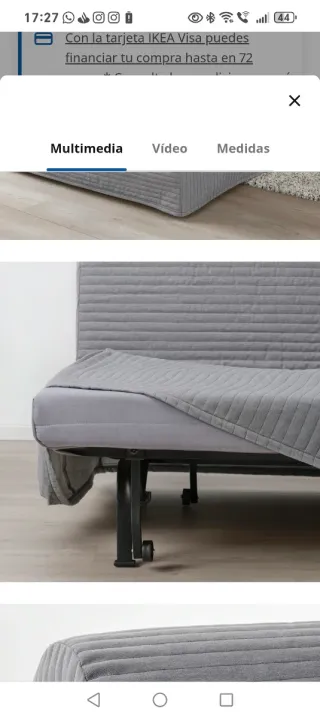 Sofá cama IKEA LYCKSELE MURBO gris