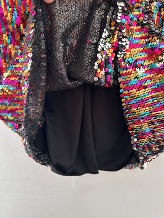 Vestido lentejuelas Zara multicolor talla M