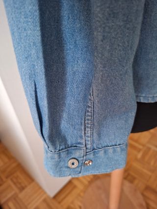 Camicia denim pizzo macramè anni '90