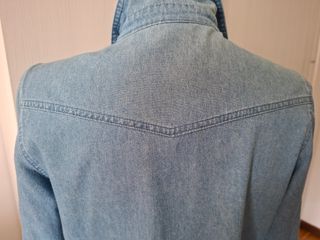Camicia denim pizzo macramè anni '90