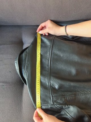 Cazadora Stradivarius Cuero Negra Talla M