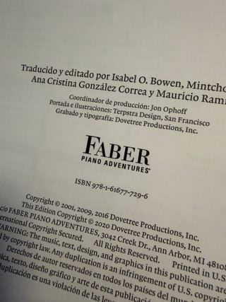 Libro Piano Faber Piano Adventures Adultos