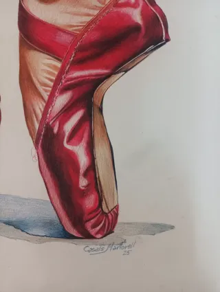 Dibujo a mano de zapatillas de ballet