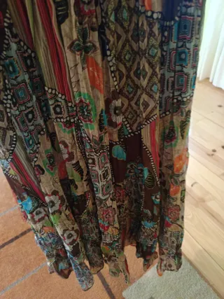 Vestido vaporoso estampado evento,forrado