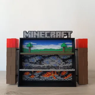 Diorama Minecraft con Portale UV e Torce LED