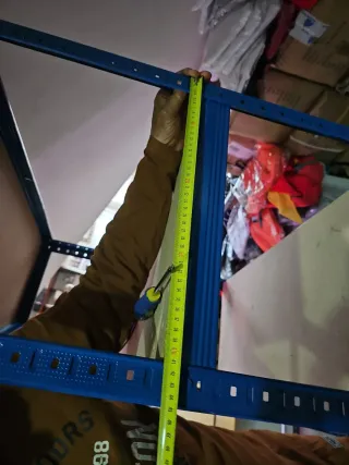 Estantería Metálica Azul y Madera