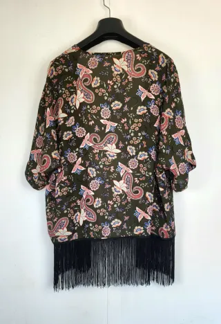 Kimono Boho Encuentro Flecos Talla M