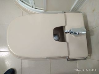 Mueble baño mármol + lavabo + espejo + bidé + WC