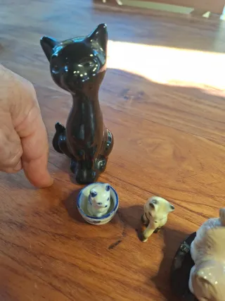 Lote 8 figuras gatitos cerámica #1