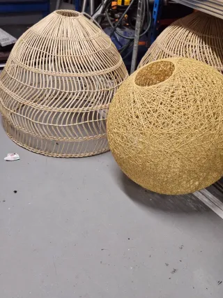 Pantallas de lámpara de ratán (2 unidades)