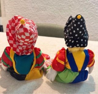 Pareja de payasos vintage años 70 porcelana retro