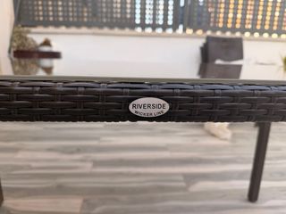 Mesa de exterior cristal y metal