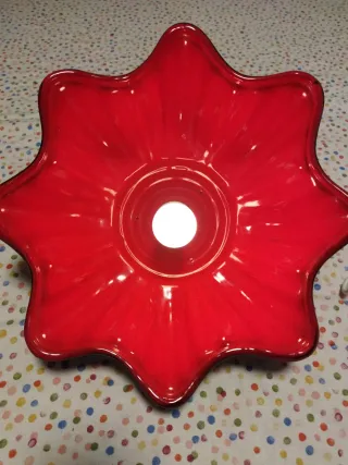 Lámpara Vintage Cerámica Roja