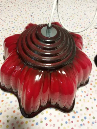 Lámpara Vintage Cerámica Roja