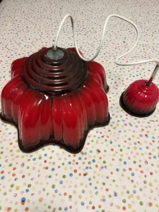 Lámpara Vintage Cerámica Roja