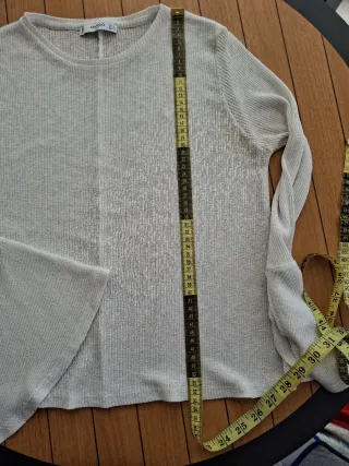 Camiseta Mango Blanca Talla S Manga Larga