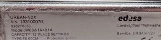 Lavavajillas Edesa Urban V2X  [leer descripción]