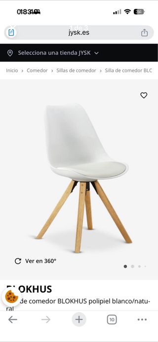 Silla nórdica blanca y beige