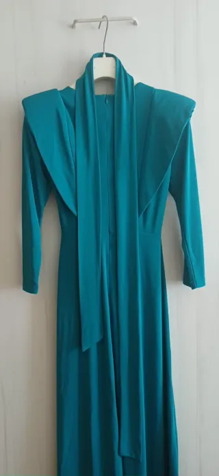 Vestido azul petróleo CAYRO manga larga