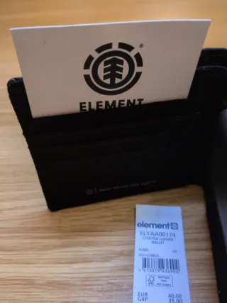 Cartera Element Strapper Cuero Negro Sin Usar