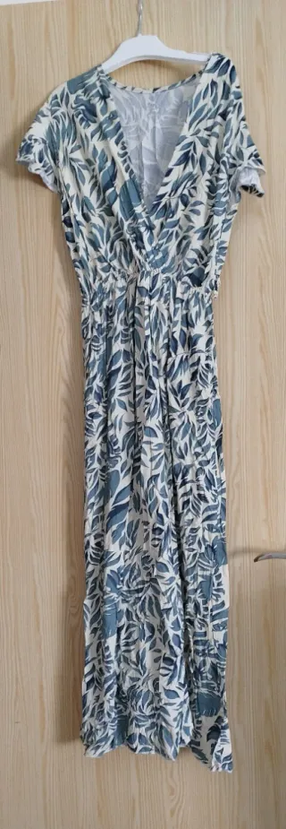 Vestido estampado hojas talla S