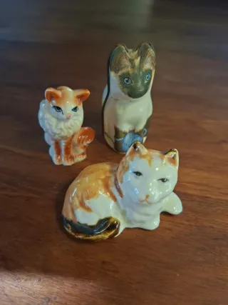 Lote 14 gatitos cerámica y otros #4