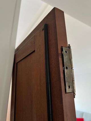 Puerta de armario de madera con espejo