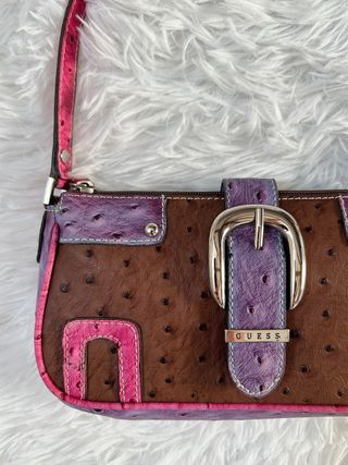 Borsa Guess marrone, viola e rosa