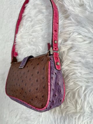 Borsa Guess marrone, viola e rosa